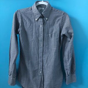 Brooks Brothers black checked oxford - 0 or XS